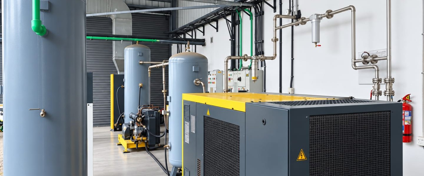 Air receivers in the Geocel plant room
